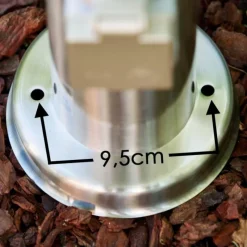 hofstein Lampadaire Caserta Acier inoxydable, 1 lumière, Détecteur de mouvement