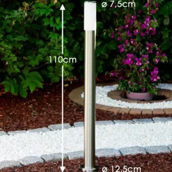 hofstein Lampadaire Caserta Acier inoxydable, 1 lumière