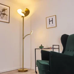 hofstein Lampadaire Cazis LED Laiton, 2 lumières