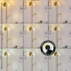 hofstein Lampadaire Cazis LED Laiton, 2 lumières