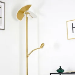 hofstein Lampadaire Cazis LED Laiton, 2 lumières