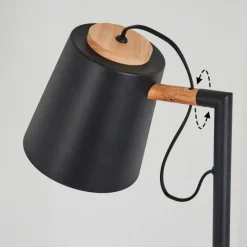 Lampes En Bois-hofstein Lampadaire Cerrizal Écru, Noir, 1 lumière