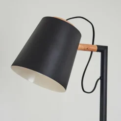 Lampes En Bois-hofstein Lampadaire Cerrizal Écru, Noir, 1 lumière