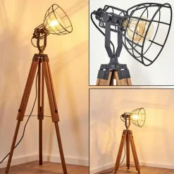 Luminaires Rustiques-hofstein Lampadaire Cetona Bois clair, 1 lumière