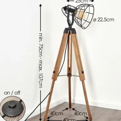 Luminaires Rustiques-hofstein Lampadaire Cetona Bois clair, 1 lumière