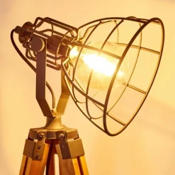 Luminaires Rustiques-hofstein Lampadaire Cetona Bois clair, 1 lumière