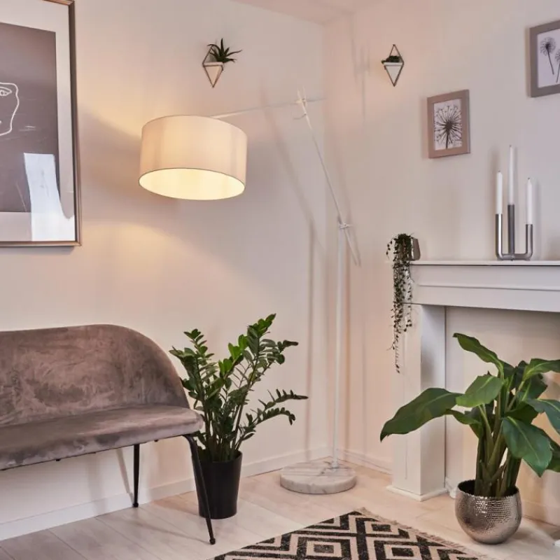 Lampes En Tissu-hofstein Lampadaire Chassagne Blanc, 1 lumière