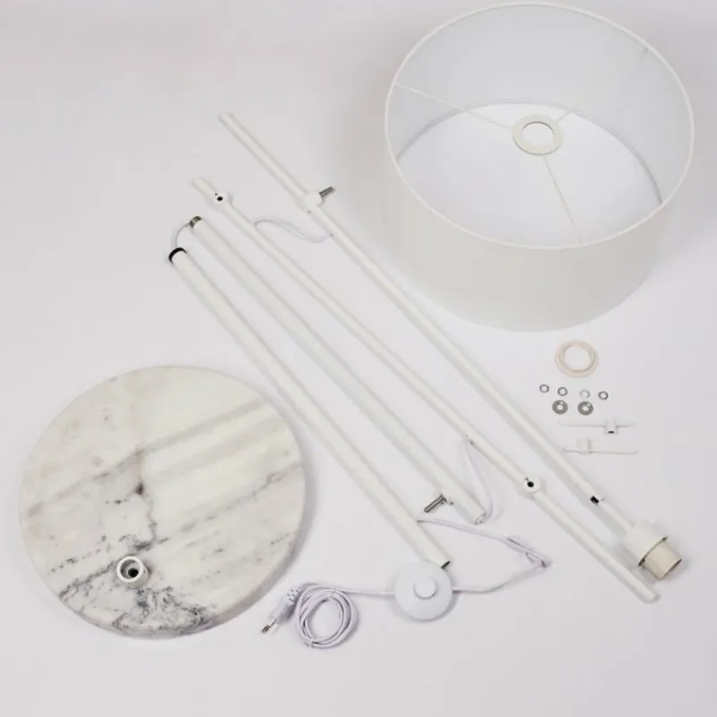 Lampes En Tissu-hofstein Lampadaire Chassagne Blanc, 1 lumière