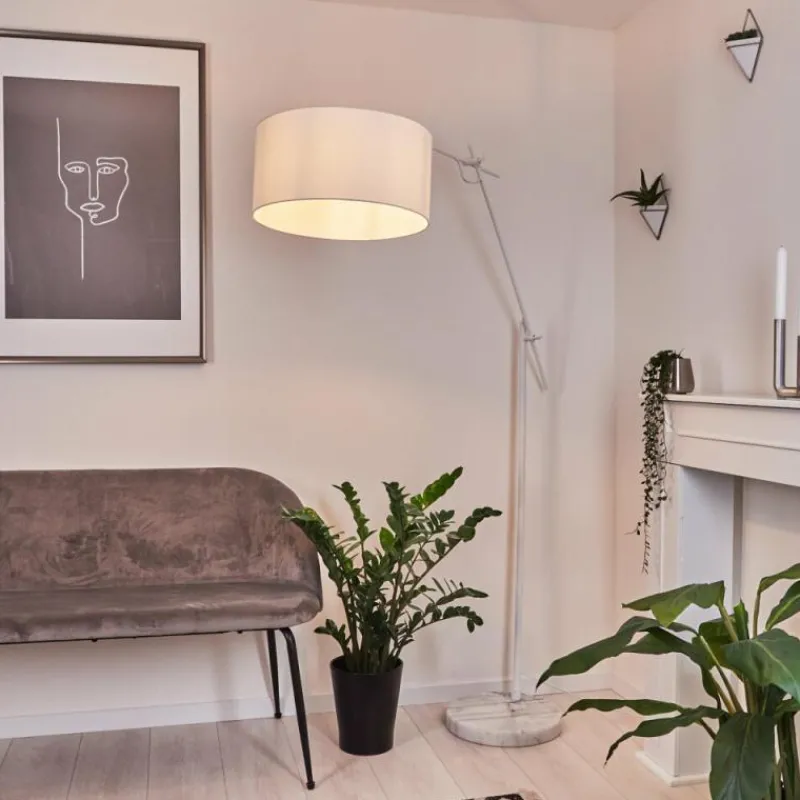 Lampes En Tissu-hofstein Lampadaire Chassagne Blanc, 1 lumière