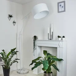 Lampes En Tissu-hofstein Lampadaire Chassagne Blanc, 1 lumière