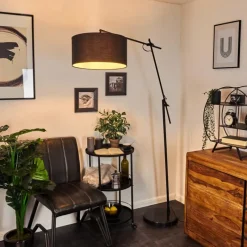 Lampes En Tissu-hofstein Lampadaire Chassagne Noir, 1 lumière