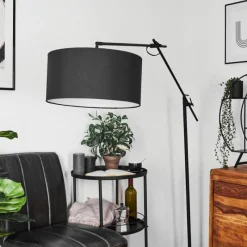 Lampes En Tissu-hofstein Lampadaire Chassagne Noir, 1 lumière