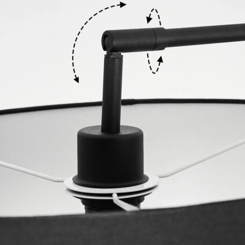 Lampes En Tissu-hofstein Lampadaire Chassagne Noir, 1 lumière