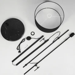 Lampes En Tissu-hofstein Lampadaire Chassagne Noir, 1 lumière