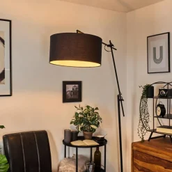 Lampes En Tissu-hofstein Lampadaire Chassagne Noir, 1 lumière