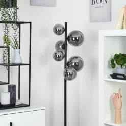 hofstein Lampadaire Chehalis LED Noir, 6 lumières