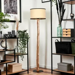 Lampes En Tissu-hofstein Lampadaire Chellas Écru, Noir, 1 lumière