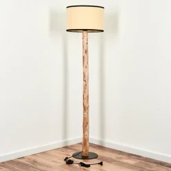 Lampes En Tissu-hofstein Lampadaire Chellas Écru, Noir, 1 lumière