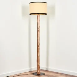 Lampes En Tissu-hofstein Lampadaire Chellas Écru, Noir, 1 lumière