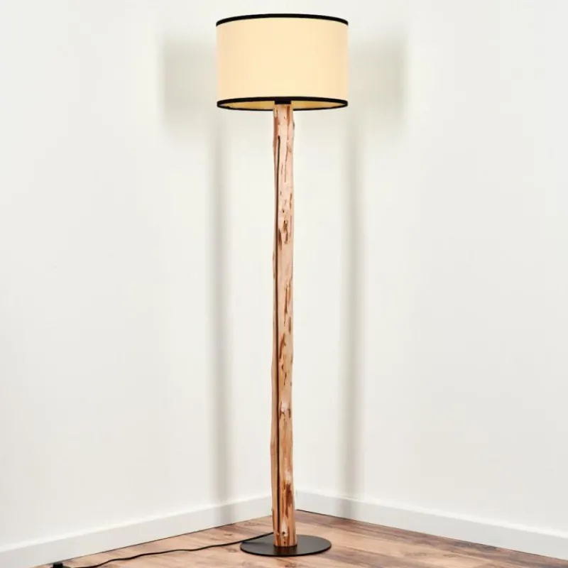 Lampes En Tissu-hofstein Lampadaire Chellas Écru, Noir, 1 lumière