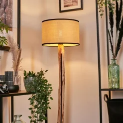 Lampes En Tissu-hofstein Lampadaire Chellas Écru, Noir, 1 lumière