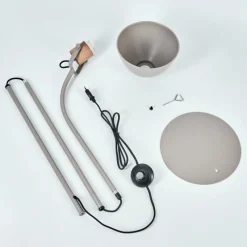 Style Boho-Chic-hofstein Lampadaire Chipou Gris, 1 lumière