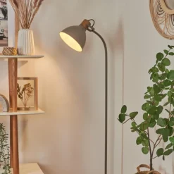 Style Boho-Chic-hofstein Lampadaire Chipou Gris, 1 lumière