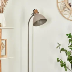 Style Boho-Chic-hofstein Lampadaire Chipou Gris, 1 lumière