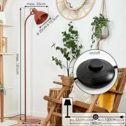 Style Boho-Chic-hofstein Lampadaire Chipou Rouille, 1 lumière