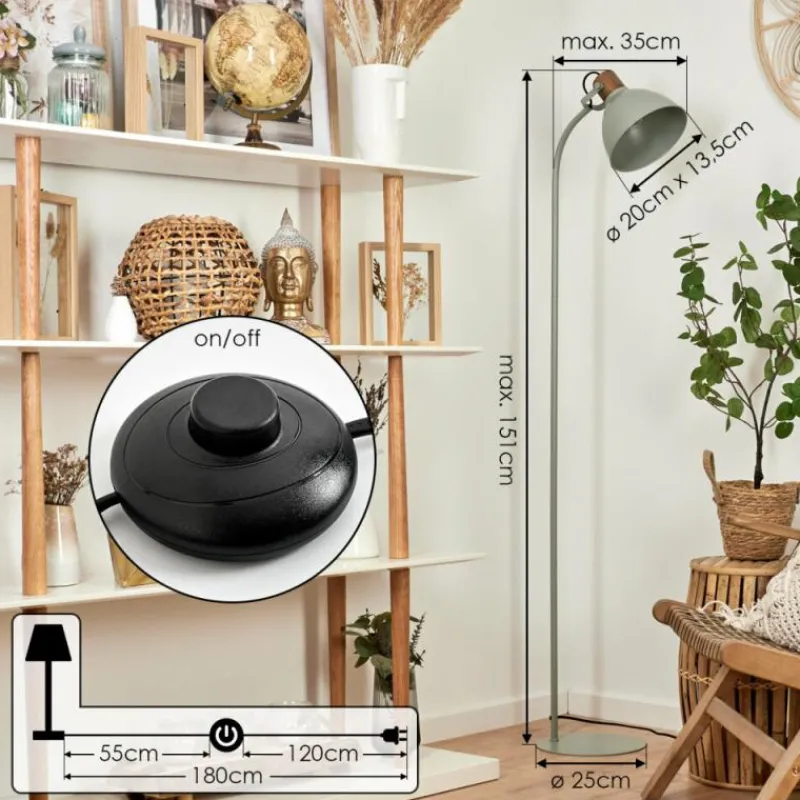 Luminaires Scandinaves-hofstein Lampadaire Chipou Vert, 1 lumière