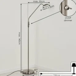 hofstein Lampadaire Chirep LED Nickel mat, 1 lumière* Lampadaires Et Lampes Sur Pied