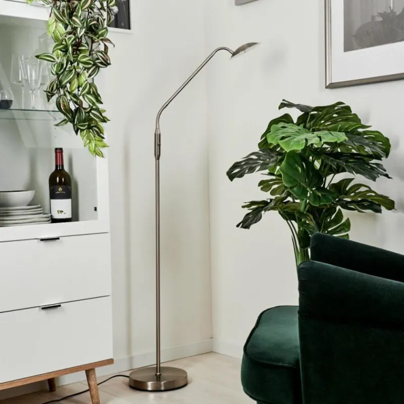 hofstein Lampadaire Chirep LED Nickel mat, 1 lumière* Lampadaires Et Lampes Sur Pied