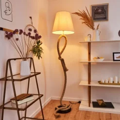 Lampes En Tissu-hofstein Lampadaire Chivos Brun, Noir, 1 lumière