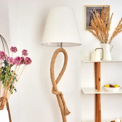 Lampes En Tissu-hofstein Lampadaire Chivos Brun, Noir, 1 lumière