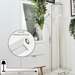 hofstein Lampadaire Cochato LED Blanc, 1 lumière* Éclairage Led