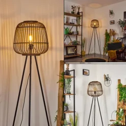 Luminaires Orientaux-hofstein Lampadaire Combeima Noir, 1 lumière