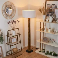 Lampes En Tissu-hofstein Lampadaire Continent Écru, Noir, 1 lumière