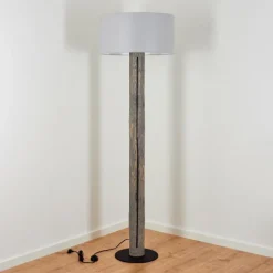 Lampes En Tissu-hofstein Lampadaire Continent Gris, Noir, 1 lumière