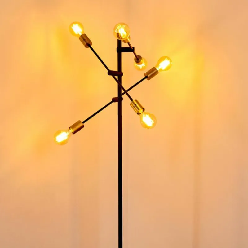 Lampes Dorées-hofstein Lampadaire Coppet Noir doré, 6 lumières