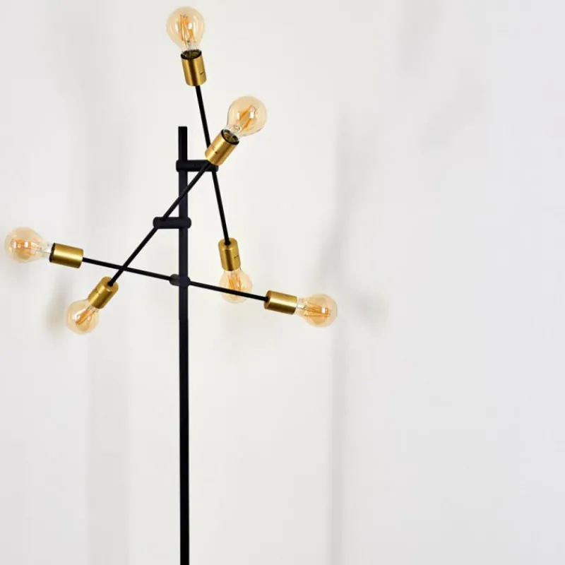 Lampes Dorées-hofstein Lampadaire Coppet Noir doré, 6 lumières