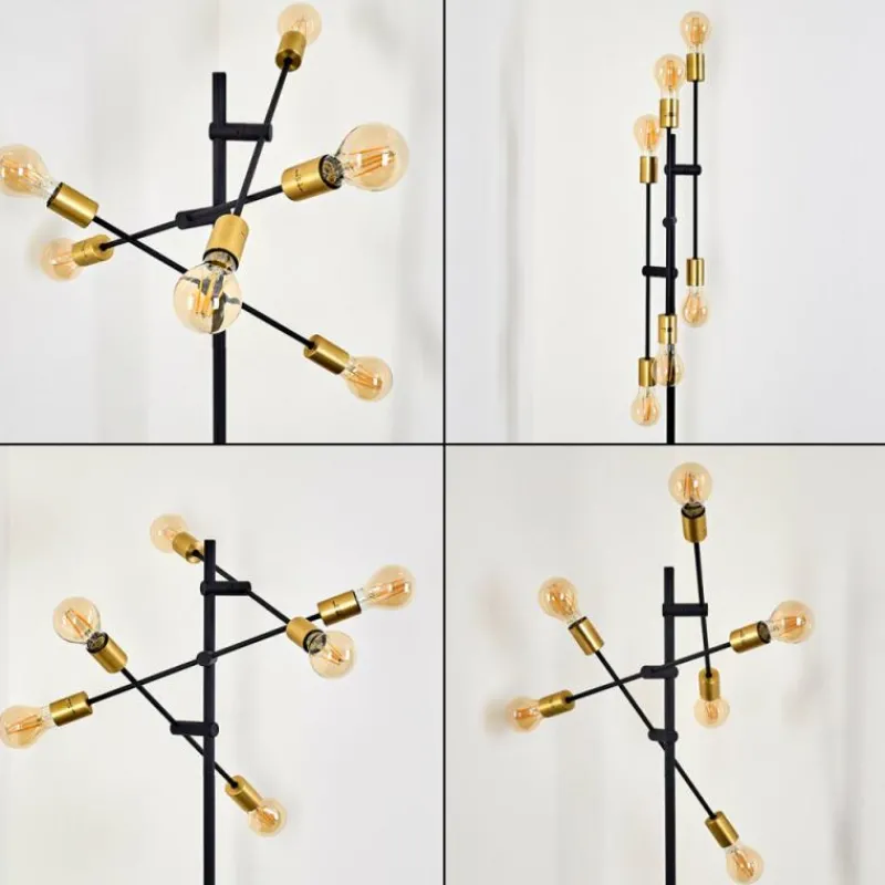 Lampes Dorées-hofstein Lampadaire Coppet Noir doré, 6 lumières