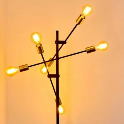 Lampes Dorées-hofstein Lampadaire Coppet Noir doré, 6 lumières
