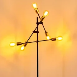 Lampes Dorées-hofstein Lampadaire Coppet Noir doré, 6 lumières