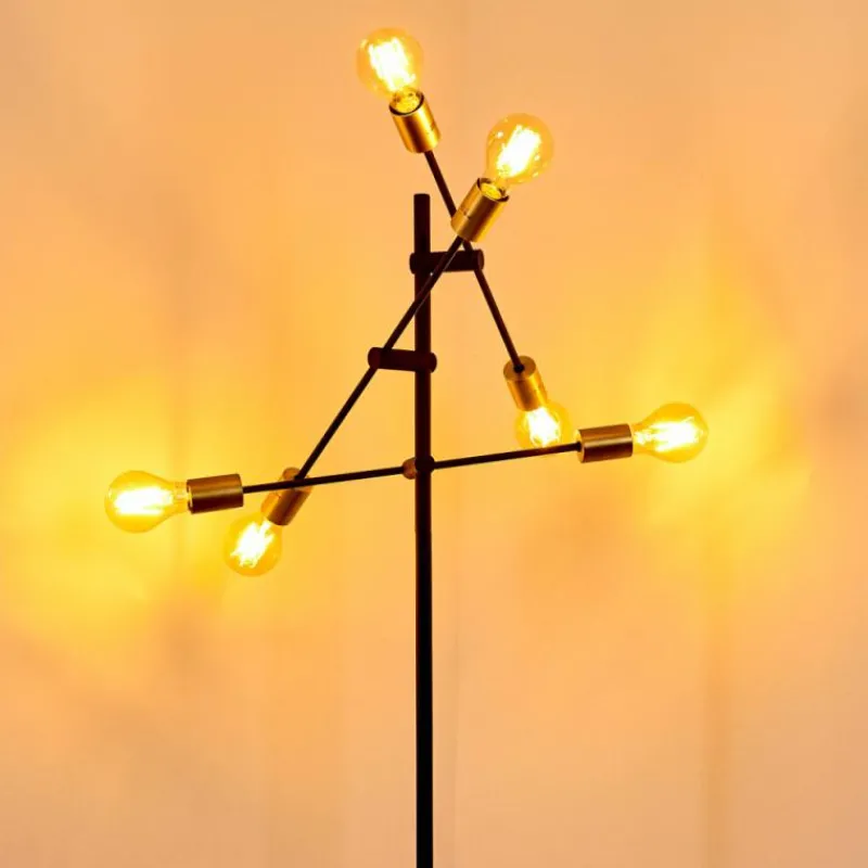 Lampes Dorées-hofstein Lampadaire Coppet Noir doré, 6 lumières