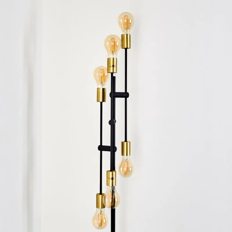 Lampes Dorées-hofstein Lampadaire Coppet Noir doré, 6 lumières