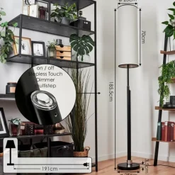 Lampes En Tissu-hofstein Lampadaire Coquimbito LED Noir, 1 lumière