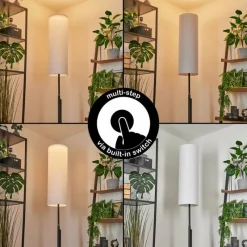 Lampes En Tissu-hofstein Lampadaire Coquimbito LED Noir, 2 lumières
