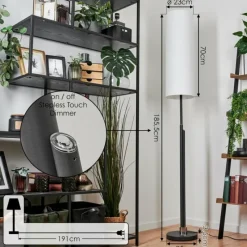 Lampes En Tissu-hofstein Lampadaire Coquimbito LED Noir, 2 lumières