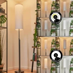 Lampes En Tissu-hofstein Lampadaire Coquimbito LED Nickel mat, 2 lumières