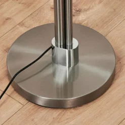 Lampes En Tissu-hofstein Lampadaire Coquimbito LED Nickel mat, 2 lumières